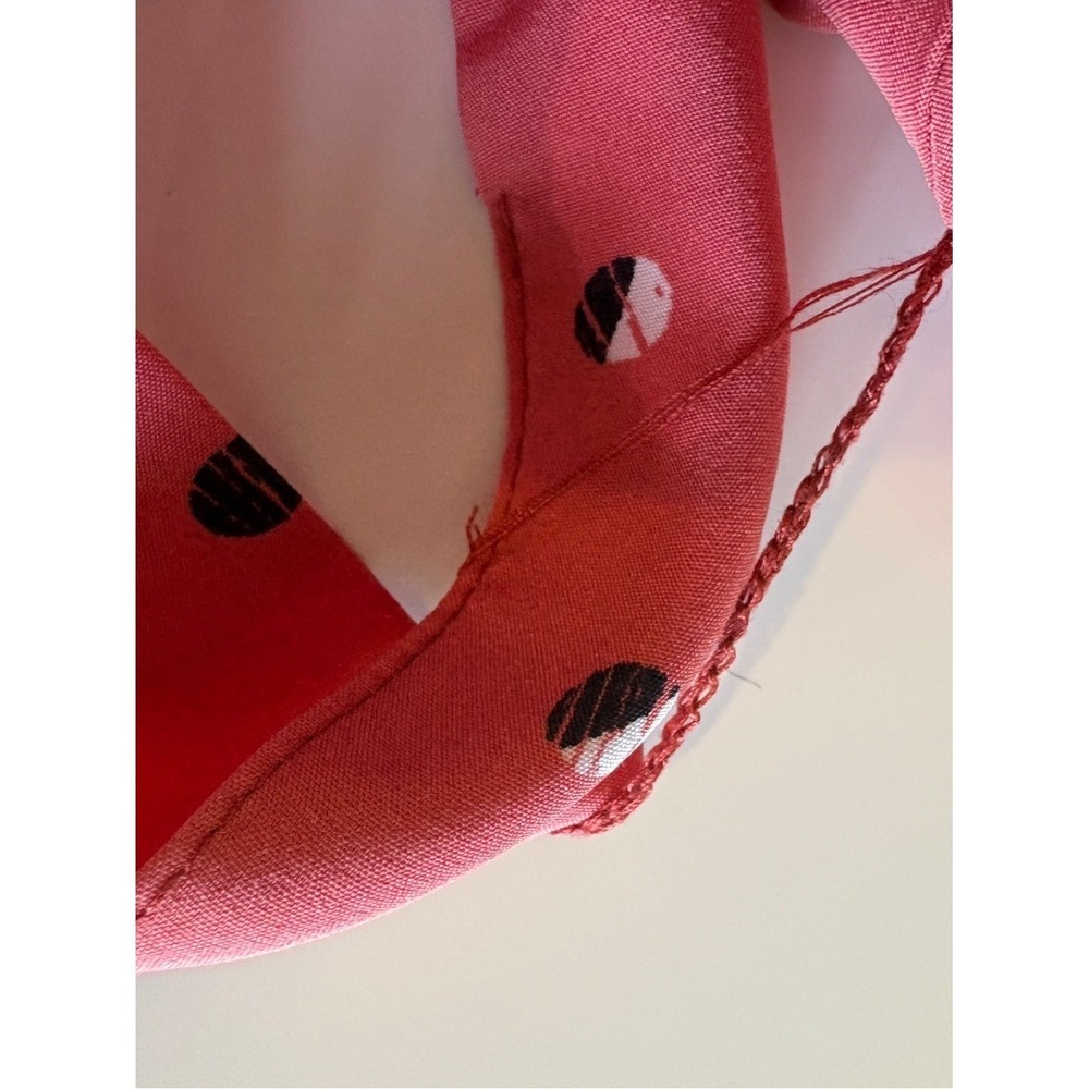 CLEARANCE-Adrienne Vittadini Coral Midi Shirt‎ Dress with Black and White Dots - Picture 6 of 8